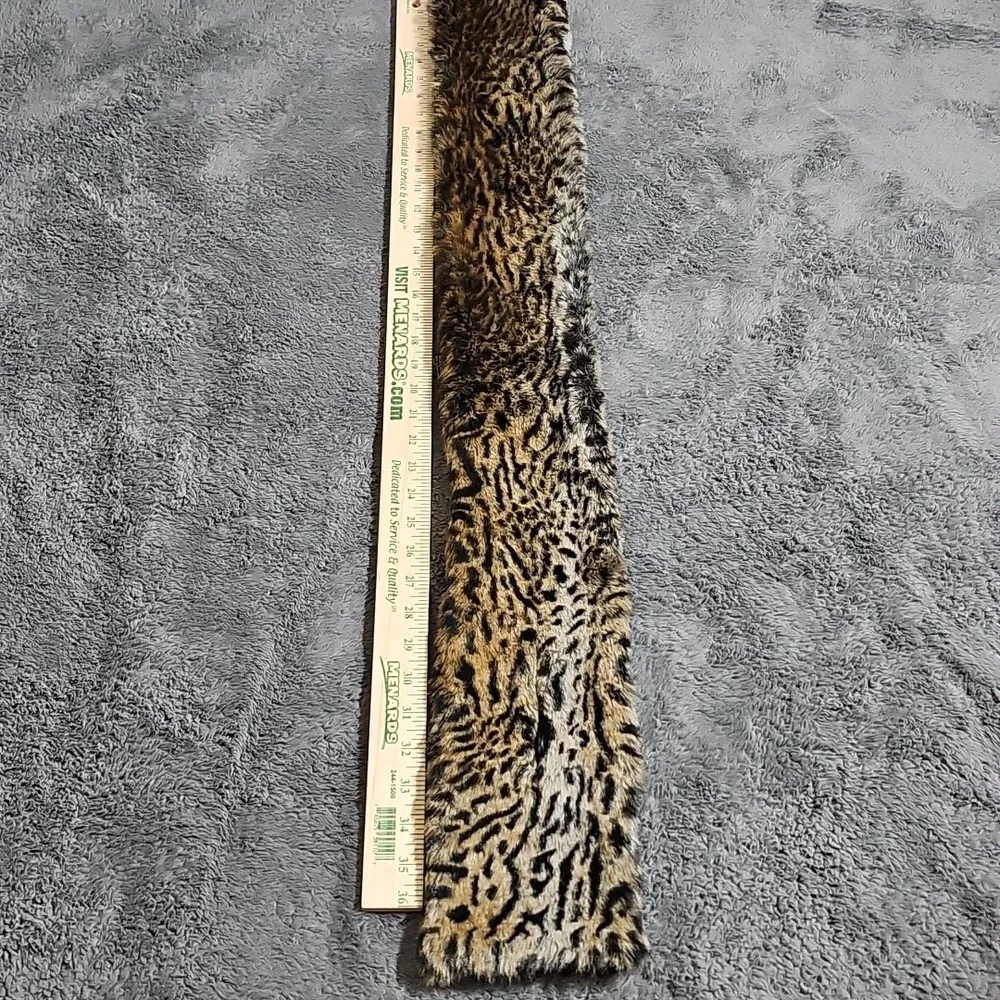 Animal Print Faux Fur Pull Through Stole Scarf Wrap